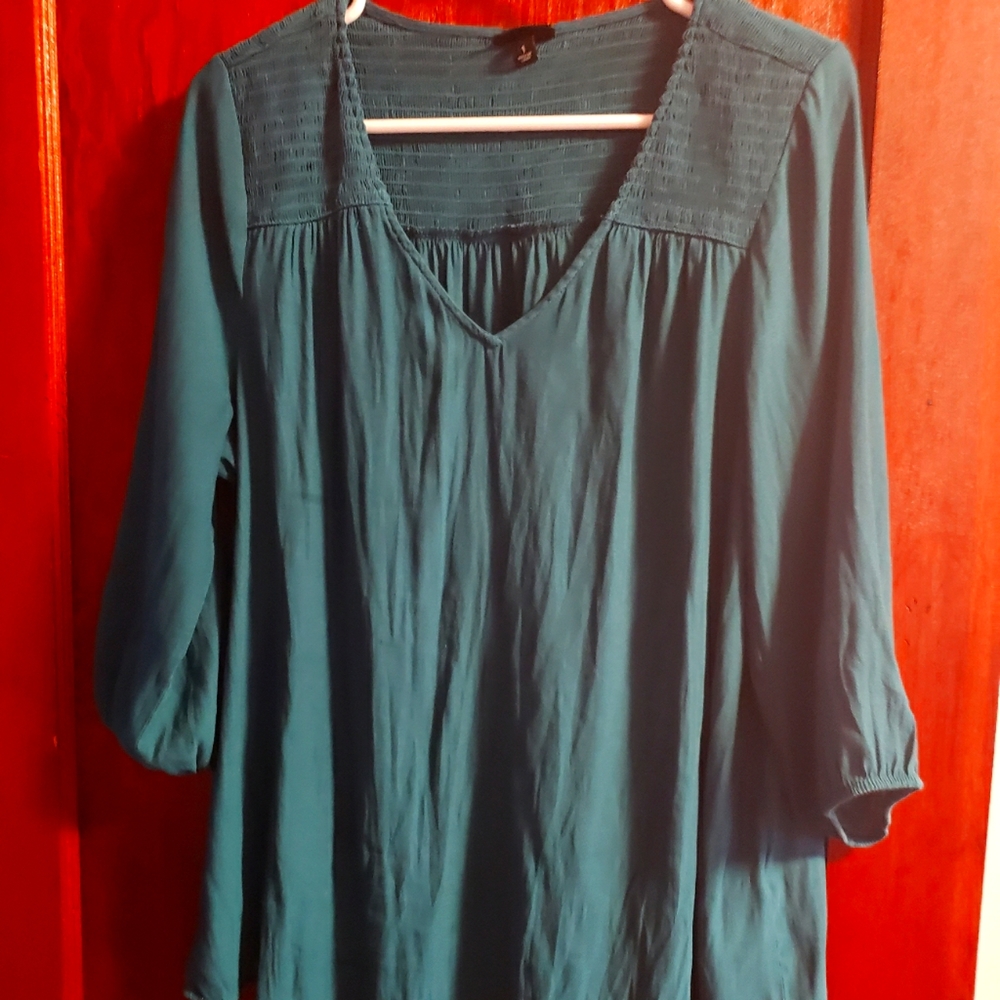Teal popover shirt